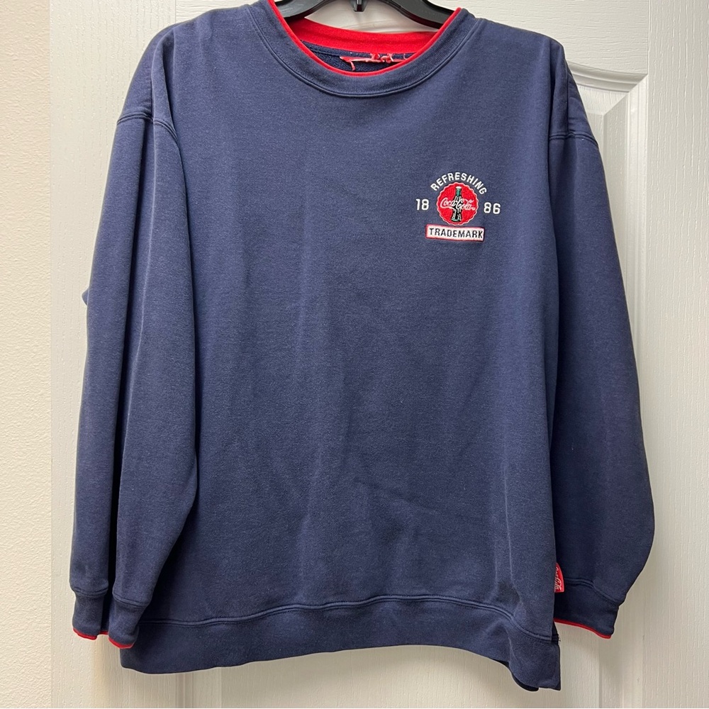 Vintage Coca-Cola Long Sleeve Light Wash Wear Sz Large